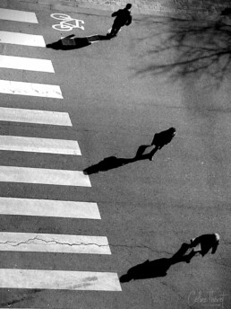 Strassenfotografie und Urbane Geometrie - passage clouté parisien - schwarz weiß